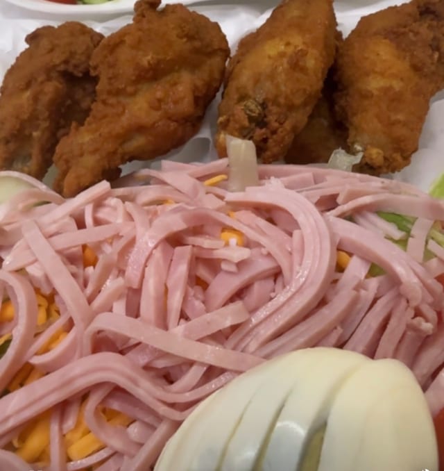 Wings with Chef Salad.